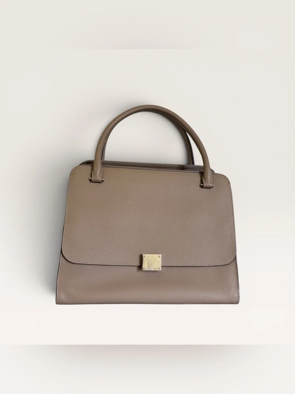 Celine Edge Medium Tote Taupe Grained Leather Phoebe Philo